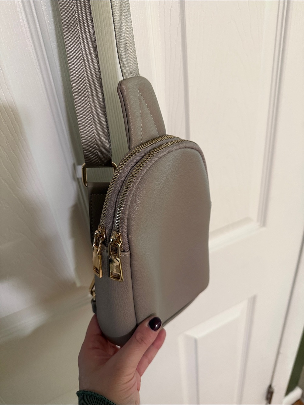 Minimalist Gray Crossbody Sling Bag
